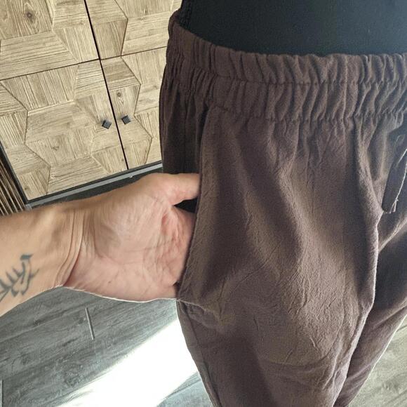 NWT B'Gauze Women's Size L/XL Brown 100% Cotton Pants Elastic Waist - Picture 4 of 5